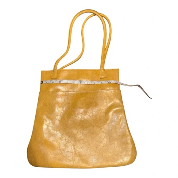 Sabina New York Beige Gold Tone Leather Shoulder Handbag Floral Lining - Picture 10 of 10